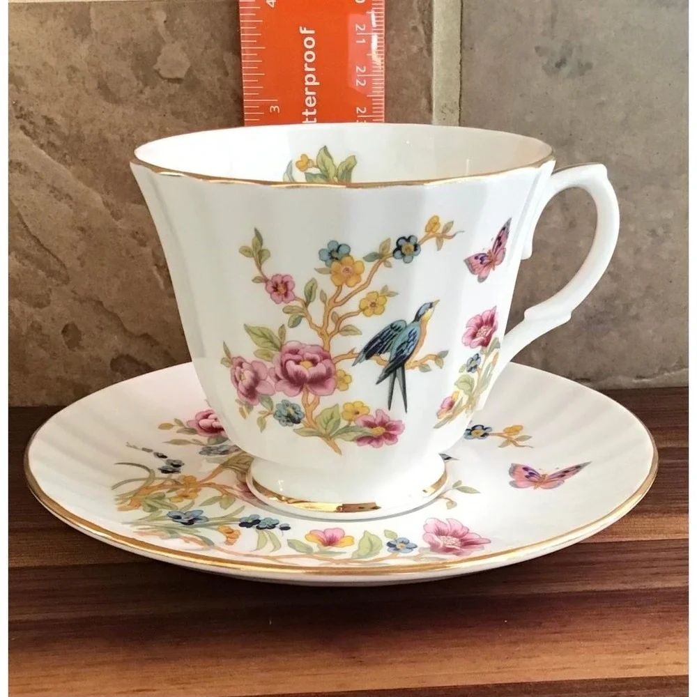 Duchess Blue Bird Teacup and Saucer Set Fine Bone China England Traditional